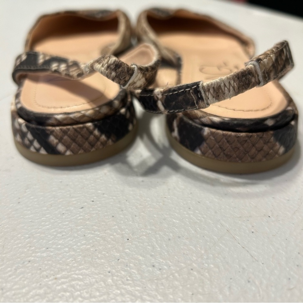 AGL Slingback Snakeskin Flat Sandal Size 36.5 - Picture 7 of 8